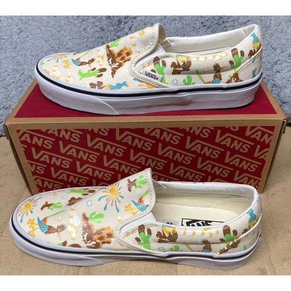 Vans Cream Sneakers with Whimsical Outdoor Print - Picture 1 of 6